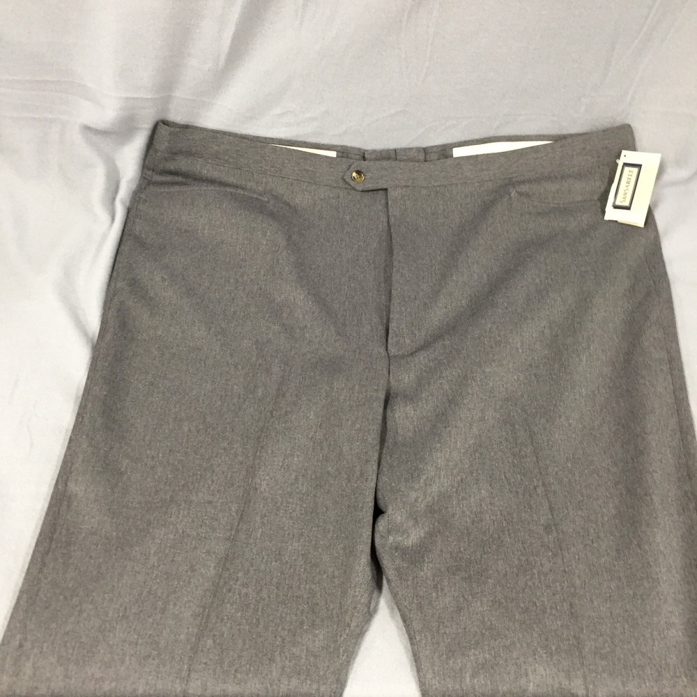 Sansabelt Mens Gray Dress Slack Pants 50LR Wrinkle Resistant Wool Blend 4 Season